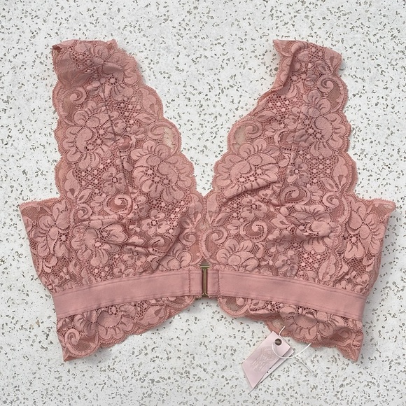 Dusty Pink Lace Free People We Are HAH Got Ur Back Bra in Copper Rose - Picture 4 of 16